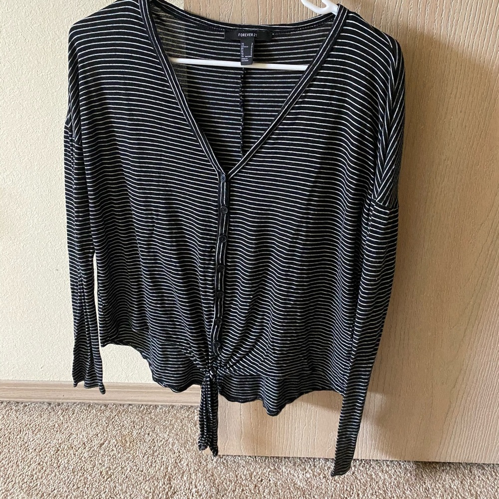 Long sleeve striped button up